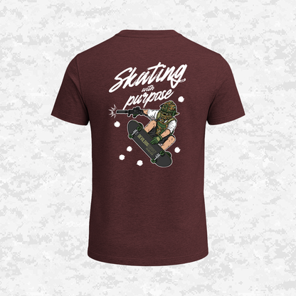 Skating With Purpose - Marine in Skate (marpat forest) | T-shirt