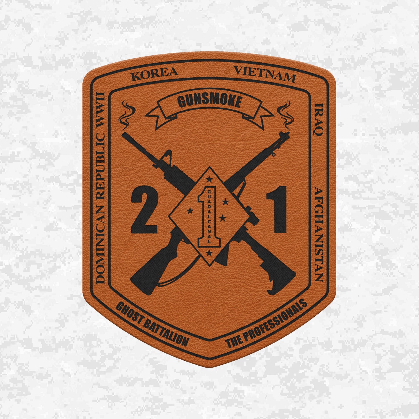 2nd Battalion 1st Marines Unit "Gunsmoke" | Leather Patch | Velcro Backed