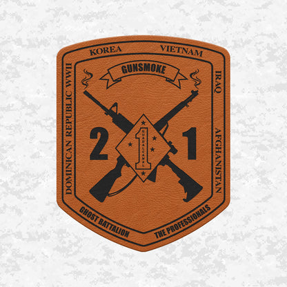 2nd Battalion 1st Marines Unit "Gunsmoke" | Leather Patch | Velcro Backed
