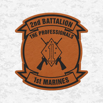 2nd Battalion 1st Marines Unit "The Professionals" | Leather Patch | Velcro Backed