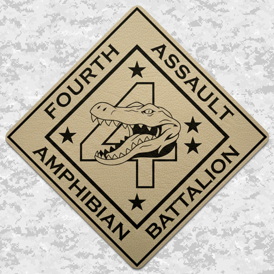 4th Assault Amphibian Battalion "4th Tracks" | Leather Patch | Velcro Backed