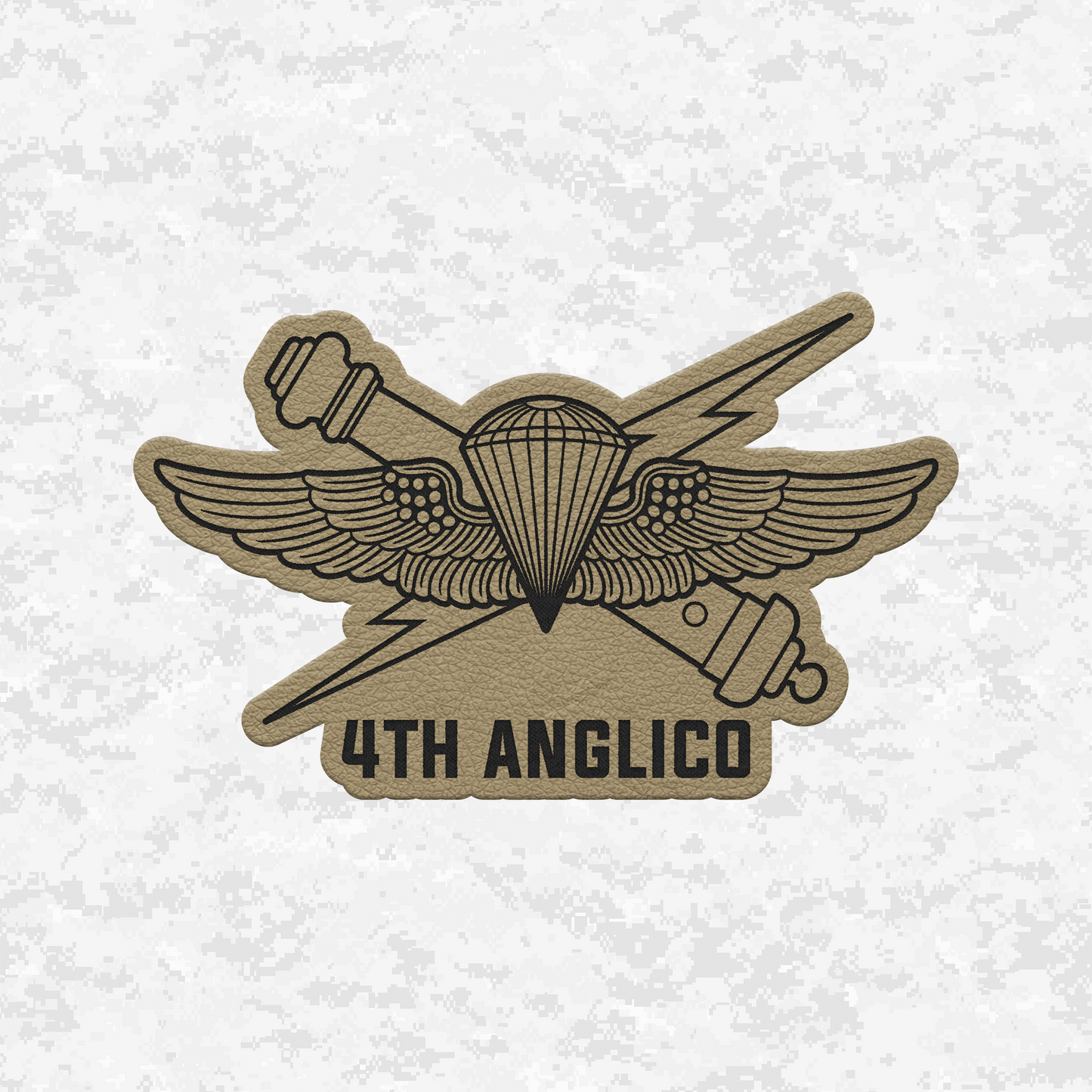 4th ANGLICO | Air Naval Fire | Leather Patch | Velcro Backed