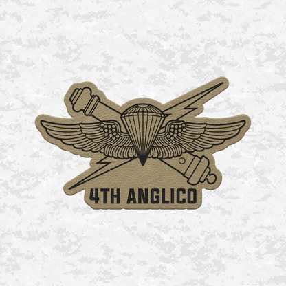 4th ANGLICO | Air Naval Fire | Leather Patch | Velcro Backed