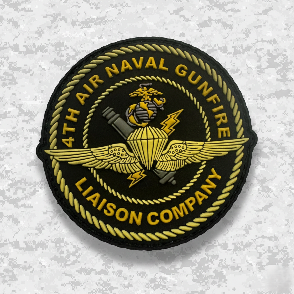 PVC Patch | 4th ANGLICO Unit | Velcro Backed | Black-Yellow/Black-White