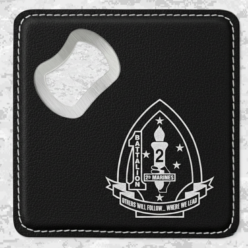 1st Battalion 2nd Marines "Typhoon" | Leather Coaster & Opener
