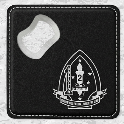 1st Battalion 2nd Marines "Typhoon" | Leather Coaster & Opener