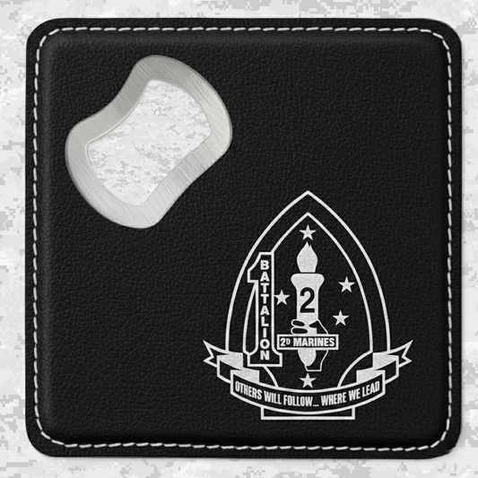 1st Battalion 2nd Marines "Typhoon" | Leather Coaster & Opener