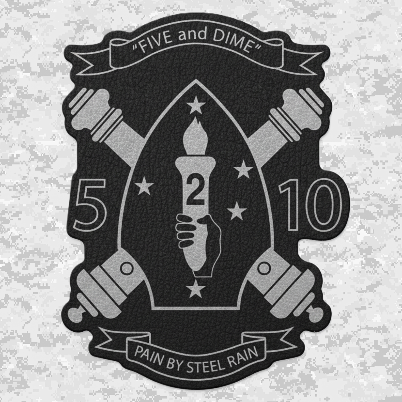 5th Battalion 10th Marines Unit "Five and Dime" | Leather Patch | Velcro Backed