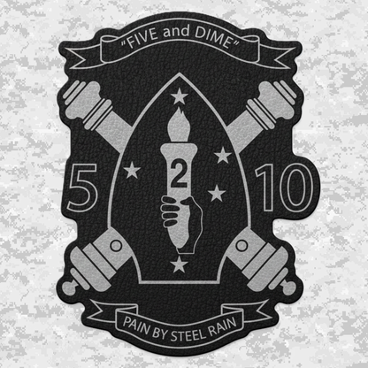 5th Battalion 10th Marines Unit "Five and Dime" | Leather Patch | Velcro Backed