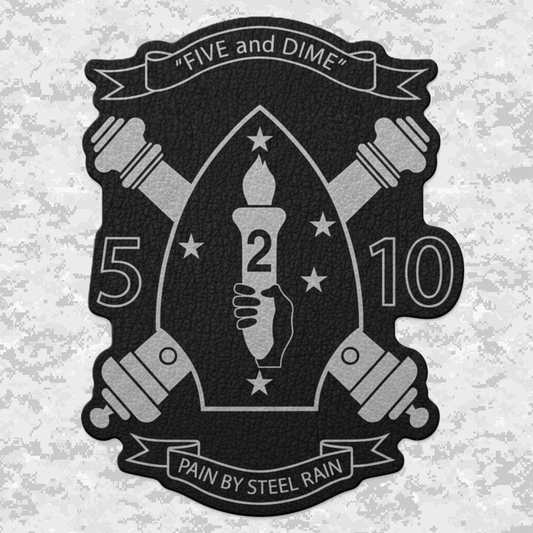 5th Battalion 10th Marines Unit "Five and Dime" | Leather Patch | Velcro Backed