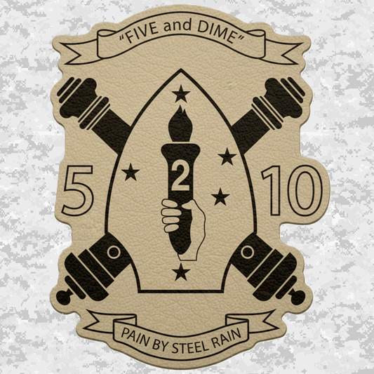 5th Battalion 10th Marines Unit "Five and Dime" | Leather Patch | Velcro Backed