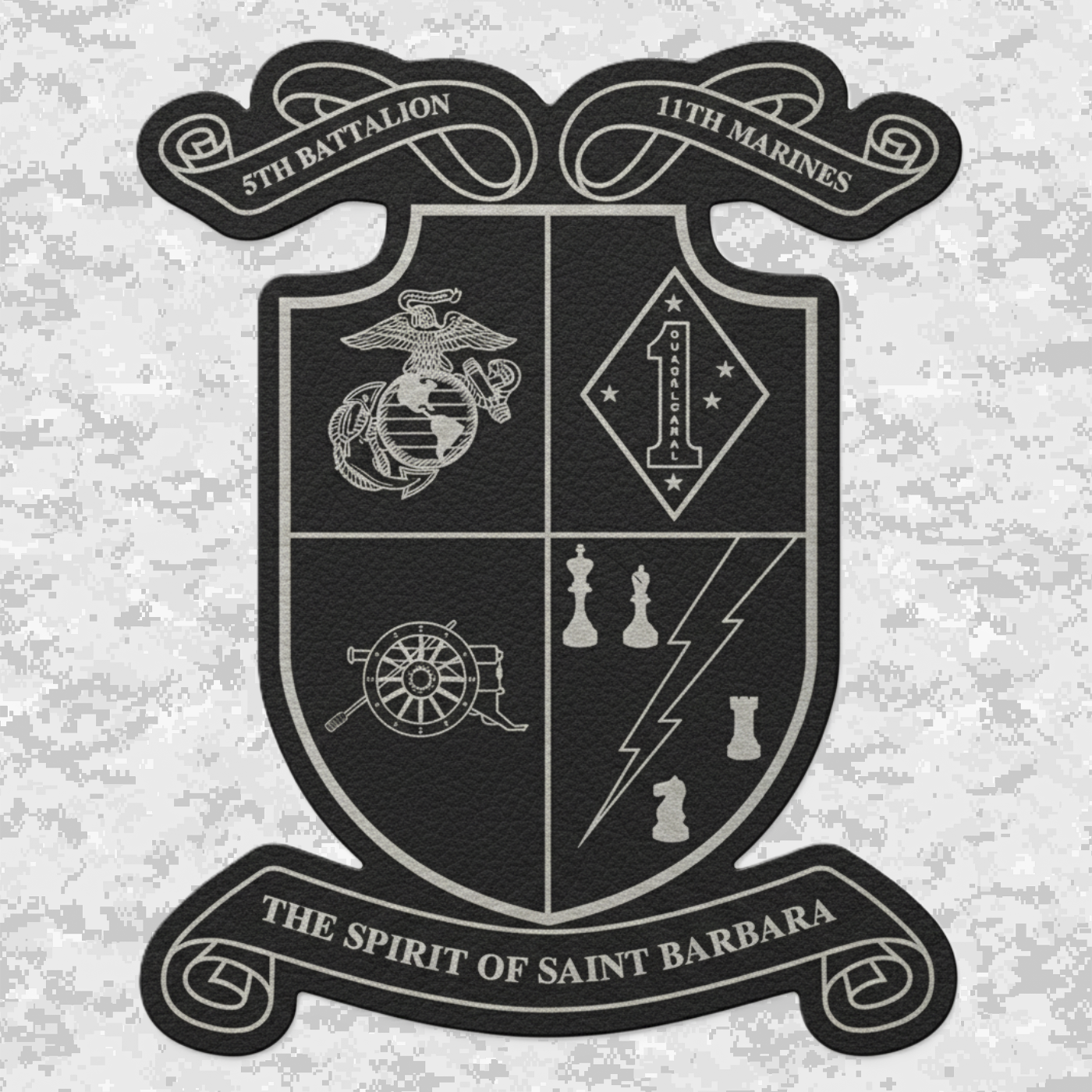 5th Battalion 11th Marines Unit "Steel Rain" #1 | Leather Patch | Velcro Backed