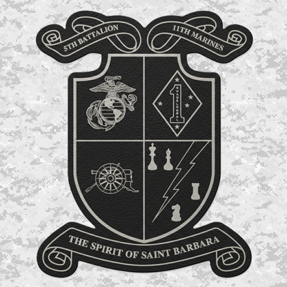 5th Battalion 11th Marines Unit "Steel Rain" #1 | Leather Patch | Velcro Backed