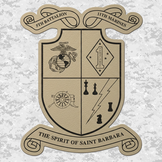 5th Battalion 11th Marines Unit "Steel Rain" #1 | Leather Patch | Velcro Backed