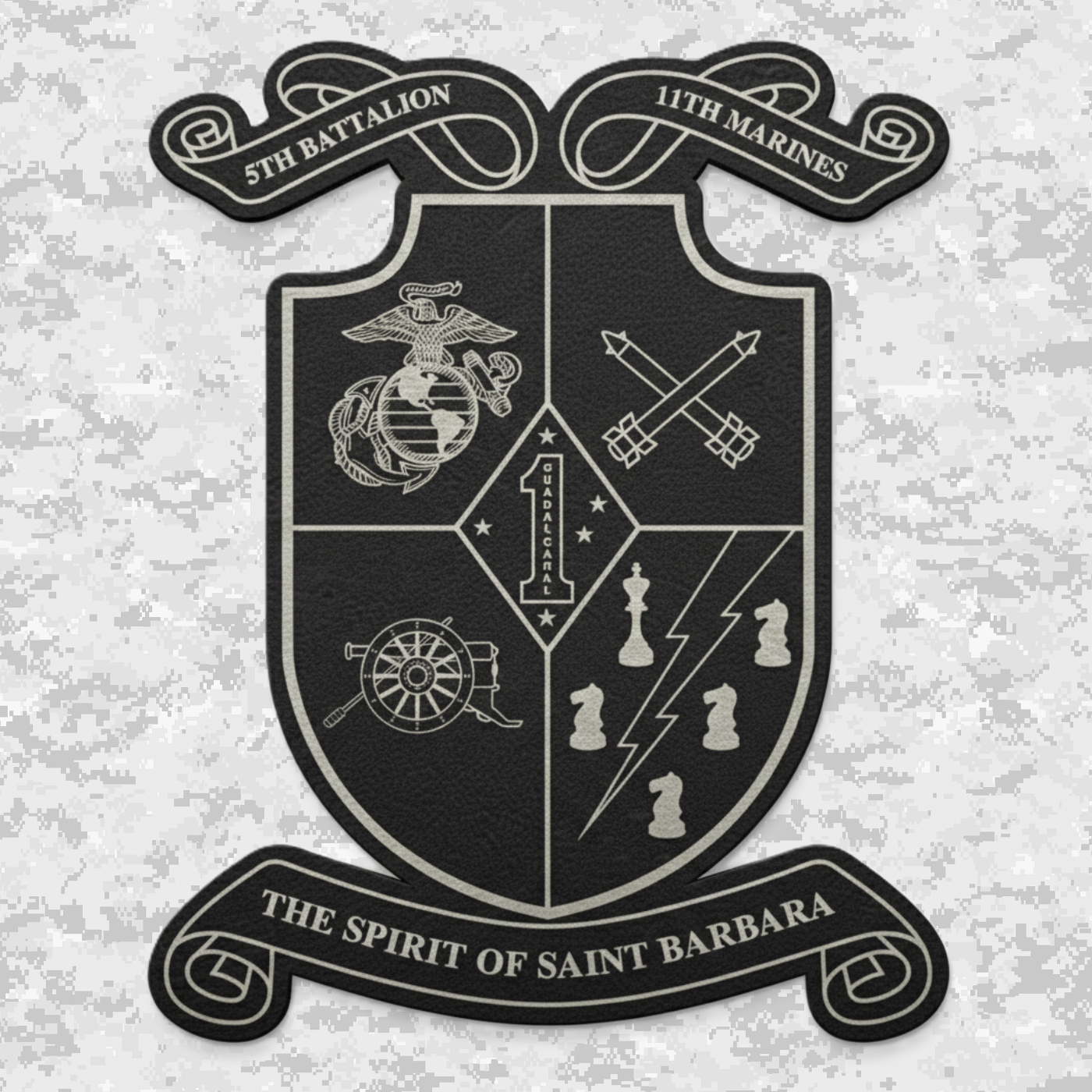5th Battalion 11th Marines Unit "Steel Rain" #2 | Leather Patch | Velcro Backed