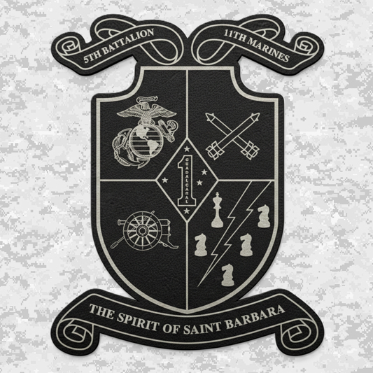 5th Battalion 11th Marines Unit "Steel Rain" #2 | Leather Patch | Velcro Backed