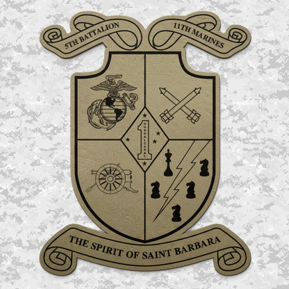 5th Battalion 11th Marines Unit "Steel Rain" #2 | Leather Patch | Velcro Backed
