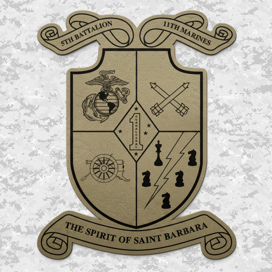 5th Battalion 11th Marines Unit "Steel Rain" #2 | Leather Patch | Velcro Backed