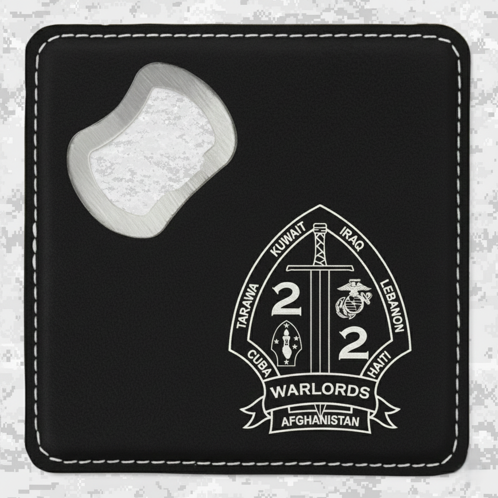 2nd Battalion 2nd Marines "Warlords" #1 | Leather Coaster & Opener