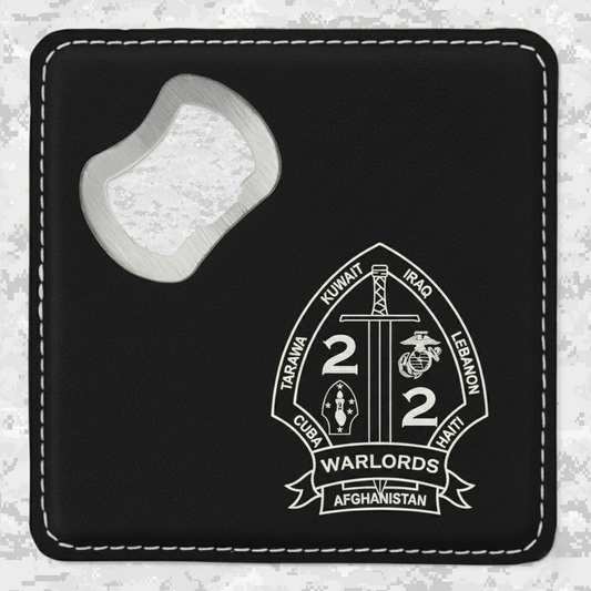 2nd Battalion 2nd Marines "Warlords" #1 | Leather Coaster & Opener
