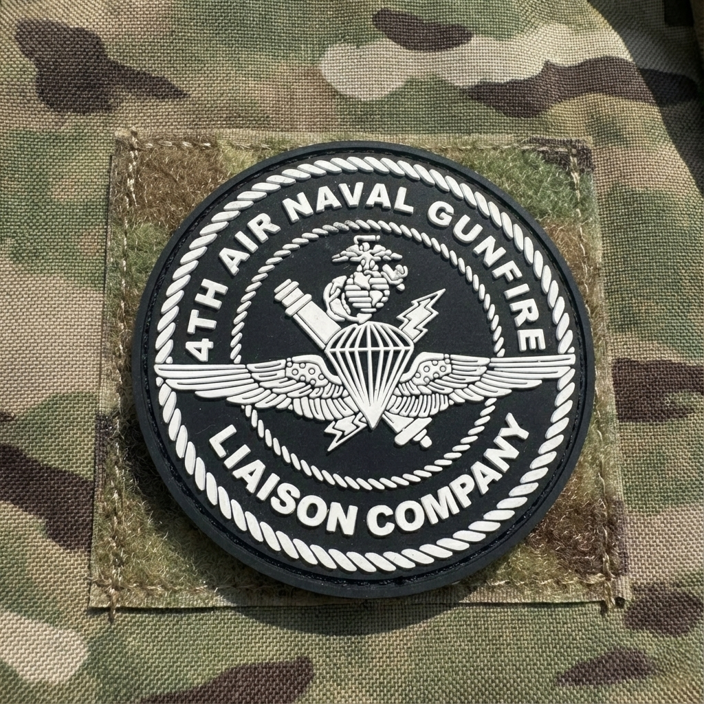 PVC Patch | 4th ANGLICO Unit | Velcro Backed | Black-Yellow/Black-White