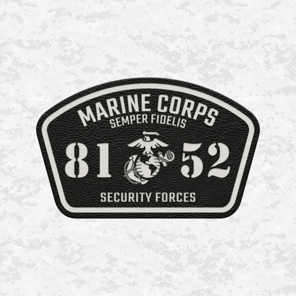 MOS 8152 Marine Corps Security Force Guard | Leather Patch | Velcro Backed