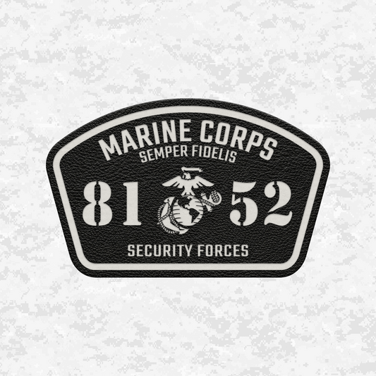 MOS 8152 Marine Corps Security Force Guard | Leather Patch | Velcro Backed