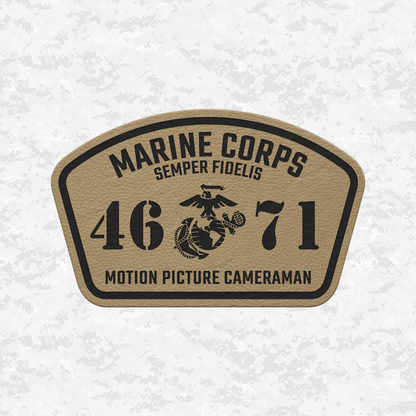 MOS 4671 Motion Picture Cameraman | Leather Patch | Velcro Backed