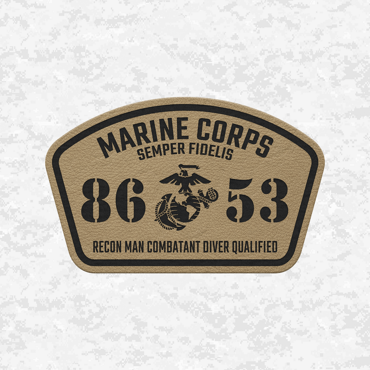 MOS 8653 Recon Man Combatant Diver Qualified | Leather Patch | Velcro Backed