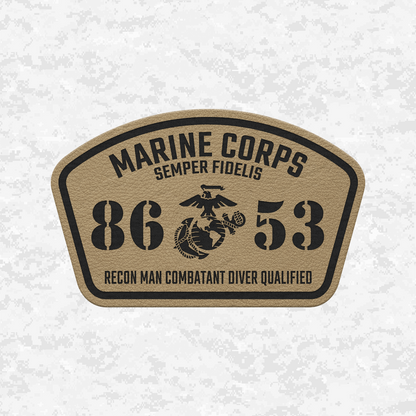 MOS 8653 Recon Man Combatant Diver Qualified | Leather Patch | Velcro Backed