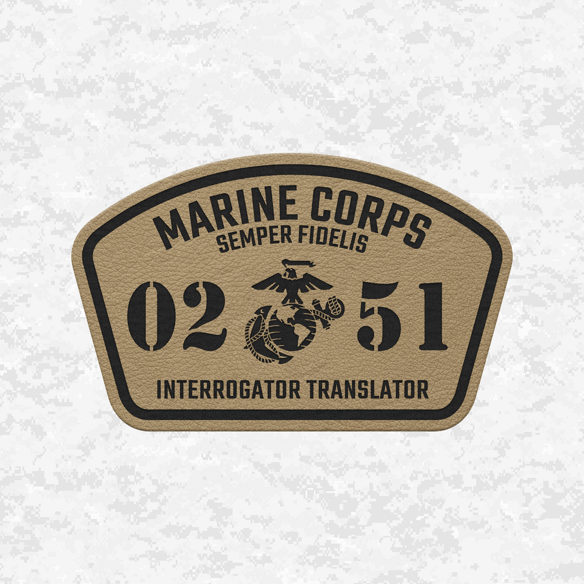 MOS 0251 Interrogator Translator | Leather Patch | Velcro Backed