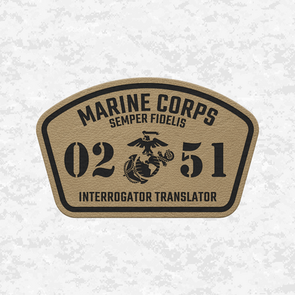 MOS 0251 Interrogator Translator | Leather Patch | Velcro Backed