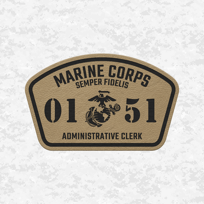 MOS 0151 Administrative Clerk | Leather Patch | Velcro Backed