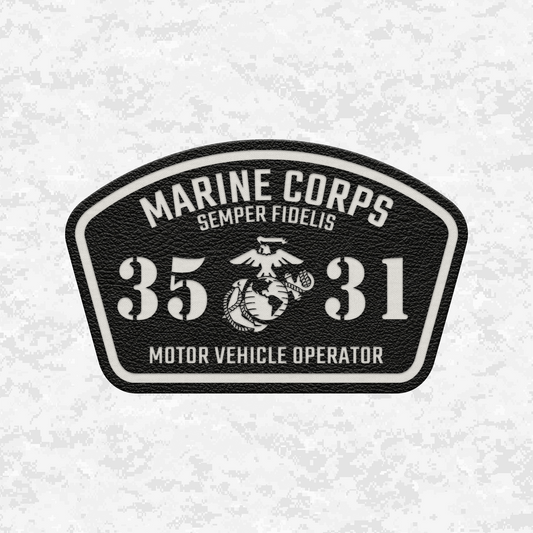 MOS 3531 Motor Vehicle Operator | Leather Patch | Velcro Backed