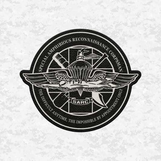 SARC Special Amphibious Reconnaissance Corpsman | The Difficult Anytime | Leather Patch | Velcro Backed