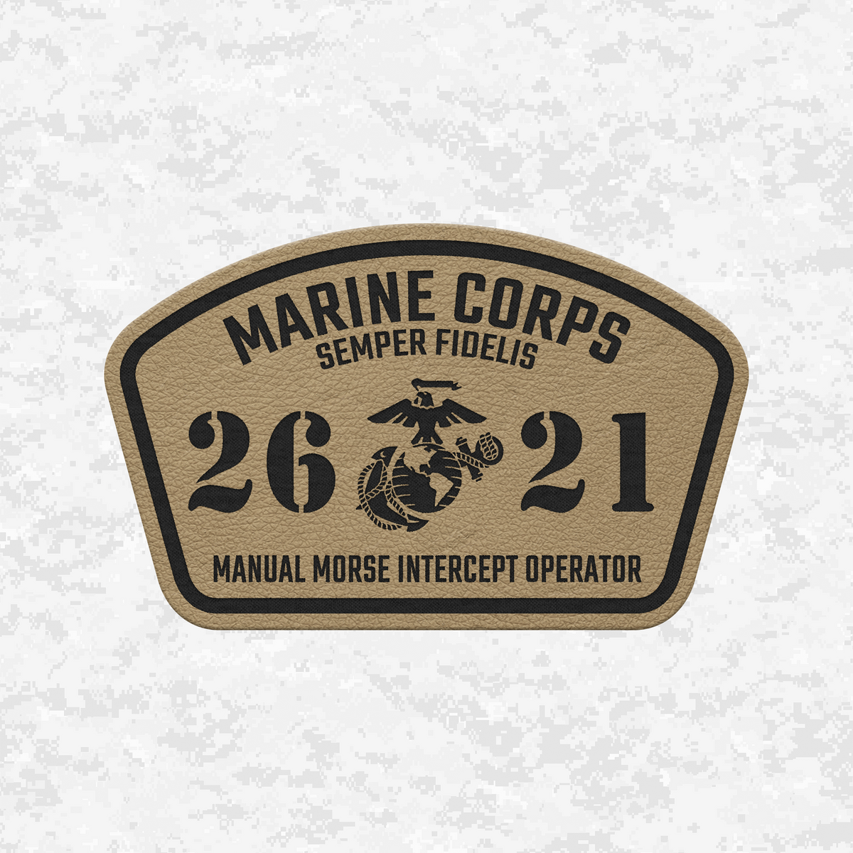 MOS 2621 Manual Morse Intercept Operator | Leather Patch | Velcro Backed