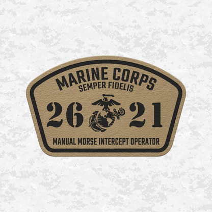 MOS 2621 Manual Morse Intercept Operator | Leather Patch | Velcro Backed