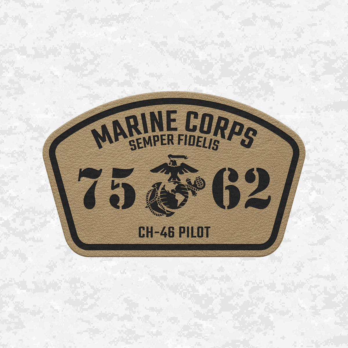 MOS 7562 CH-46 Pilot | Leather Patch | Velcro Backed