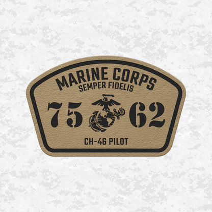 MOS 7562 CH-46 Pilot | Leather Patch | Velcro Backed