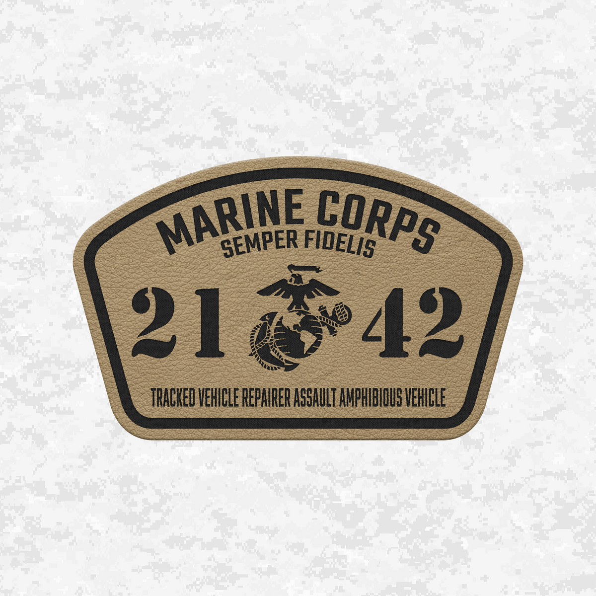 MOS 2142 Tracked Vehicle Repairer Assault Amphibious Vehicle | Leather Patch | Velcro Backed