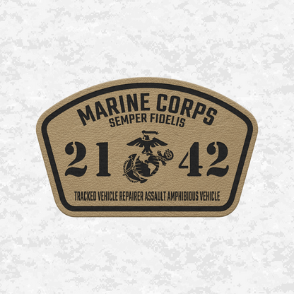 MOS 2142 Tracked Vehicle Repairer Assault Amphibious Vehicle | Leather Patch | Velcro Backed