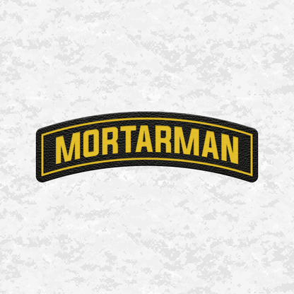 Mortarman Tab Insignia | Leather Patch | Velcro Backed