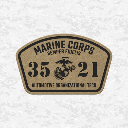 MOS 3521 Automotive Organizational Technician | Leather Patch | Velcro Backed