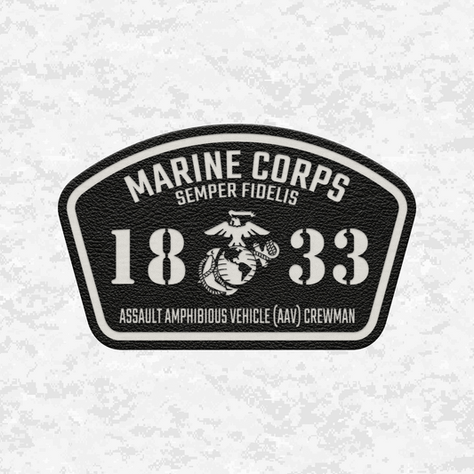 MOS 1833 Assault Amphibious Vehicle (AAV) Crewman | Leather Patch | Velcro Backed