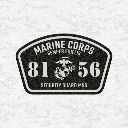 MOS 8156 Security Guard MSG | Leather Patch | Velcro Backed