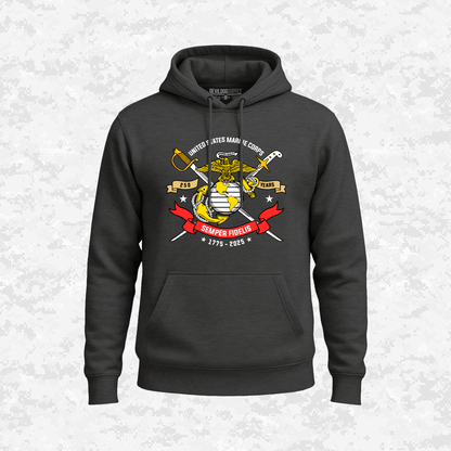 250th USMC | Semper Fidelis | United States Marine Corps | EGA | 250 Years Collection | Hoodie