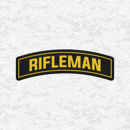 Rifleman Tab Insignia | Leather Patch | Velcro Backed