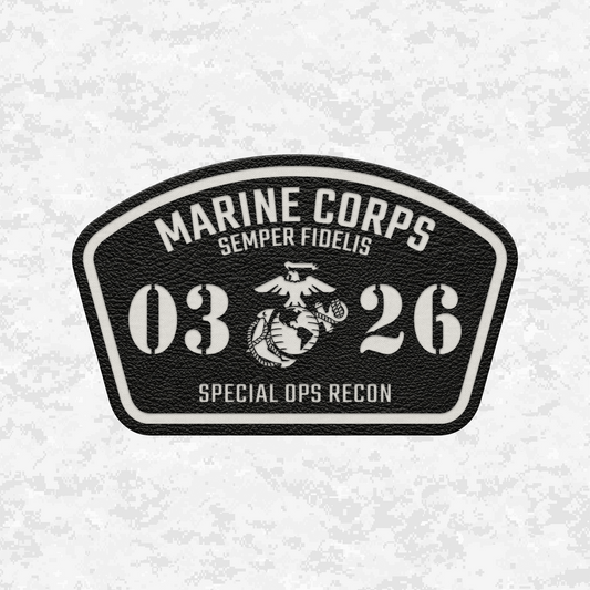 MOS 0326 Reconnaissance Marine Parachutist/Freefall | Leather Patch | Velcro Backed