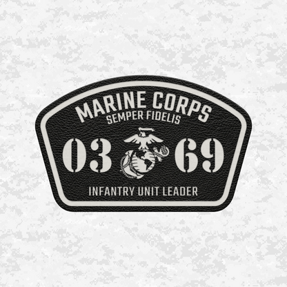 MOS 0369 Infantry Unit Leader | Leather Patch | Velcro Backed