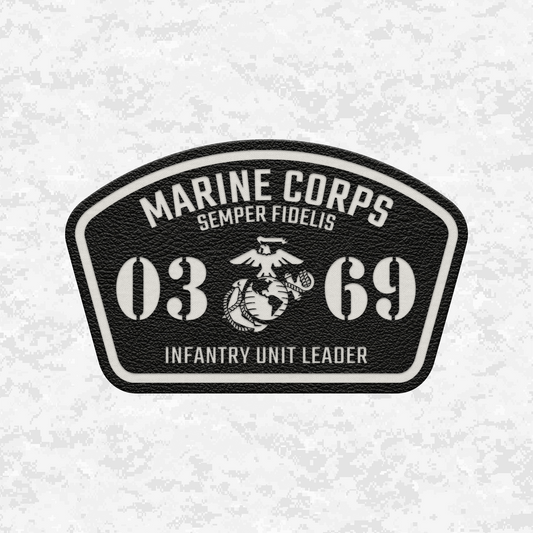 MOS 0369 Infantry Unit Leader | Leather Patch | Velcro Backed
